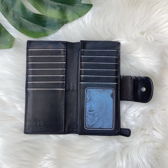 Coach Legacy Signature Slim Bi-fold Wallet Black - Picture 6 of 9